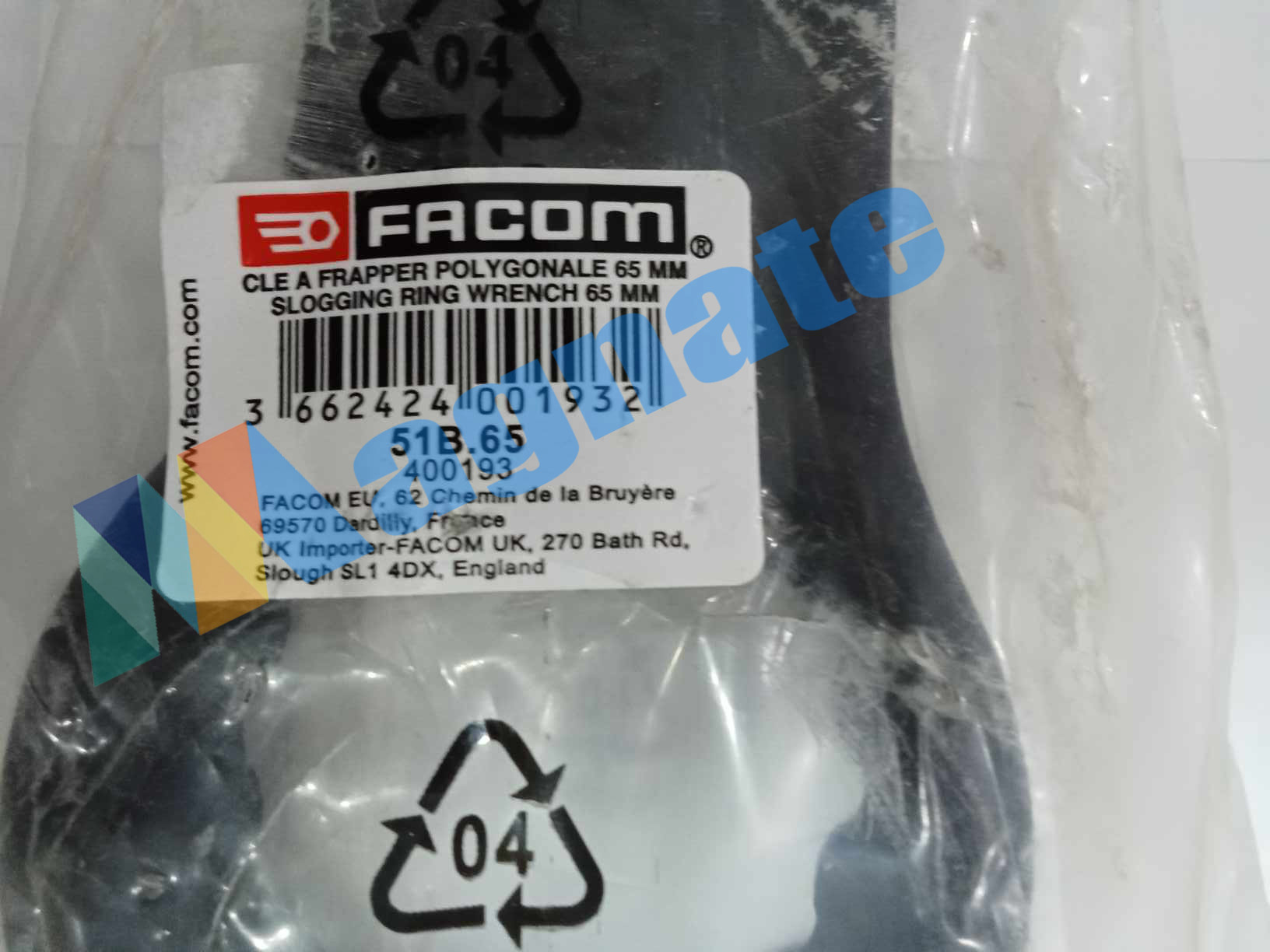 Brand: Facom 65mm Metric impact slogging ring spanner SKU: 51B.65