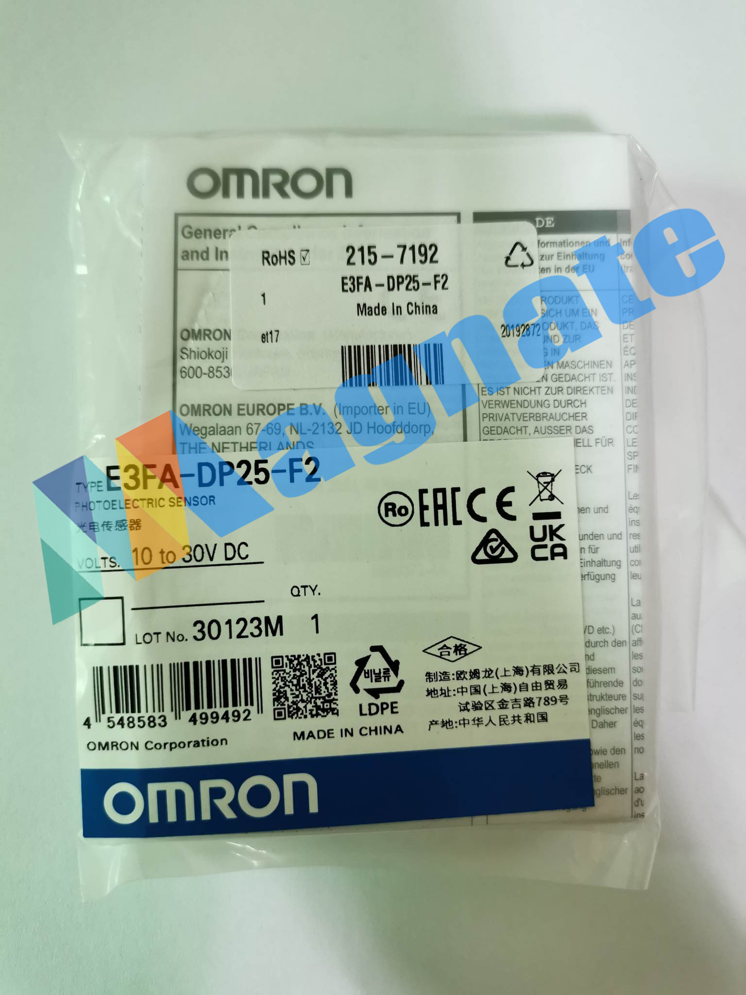 Brand: Omron Photoelectric Sensor Type: E3FA-DP25-F2