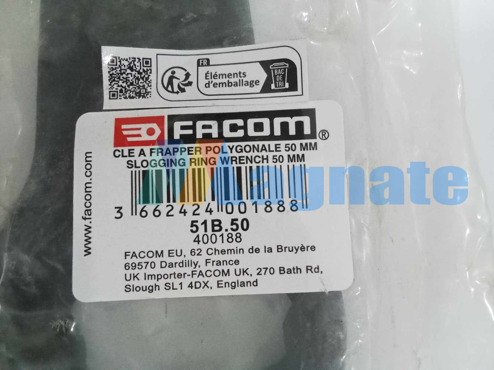 Brand: Facom 50mm Metric impact slogging ring spanner SKU: 51B.50