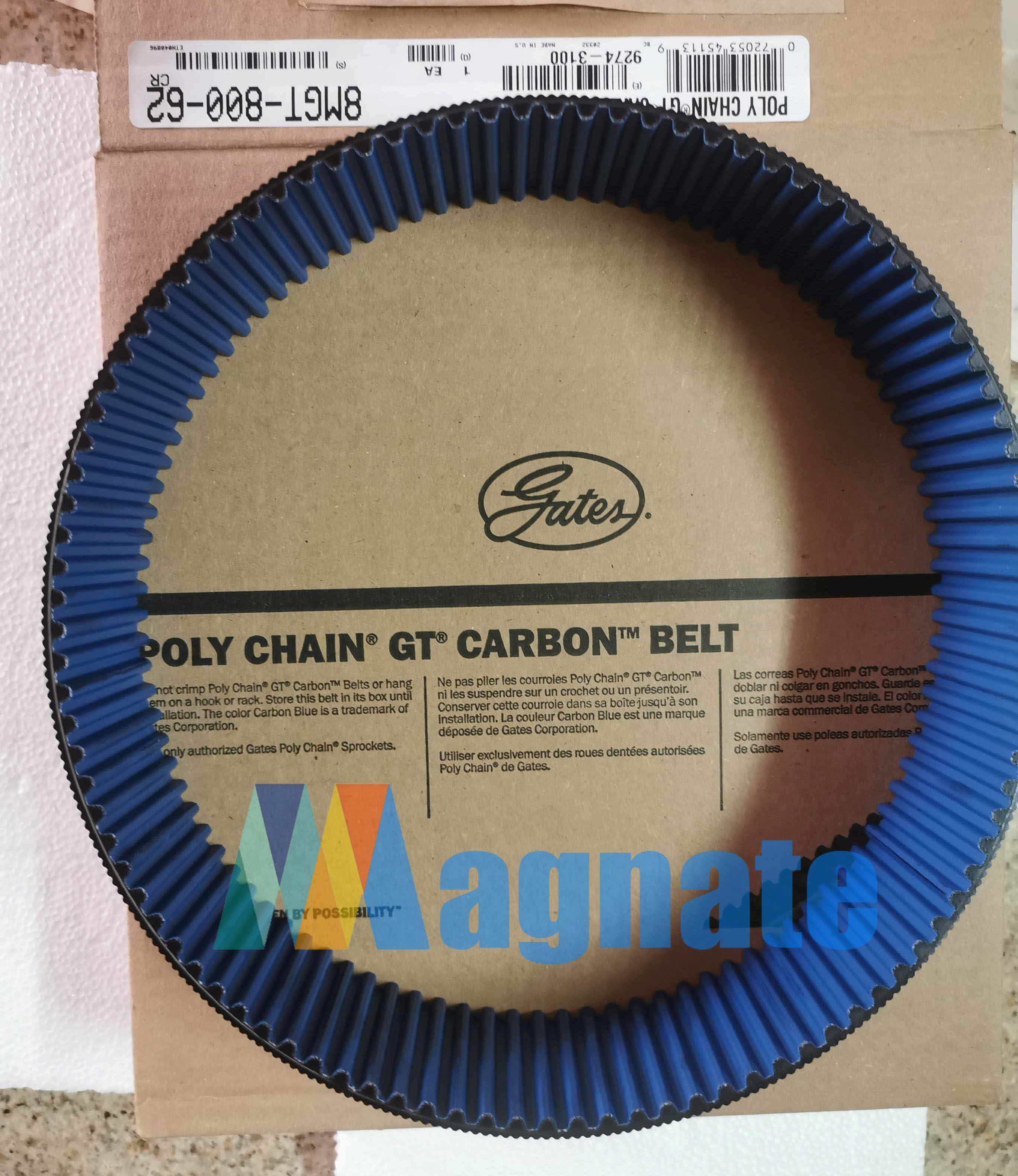 Brand: Gates Poly Chain GT Carbon Belt 8MGT-800-62