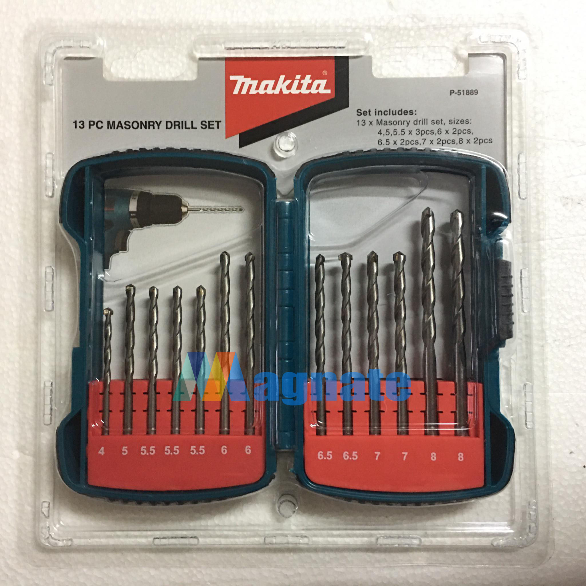 Makita 13 piece Masonry Twist Drill Bit Set PN: P-51889