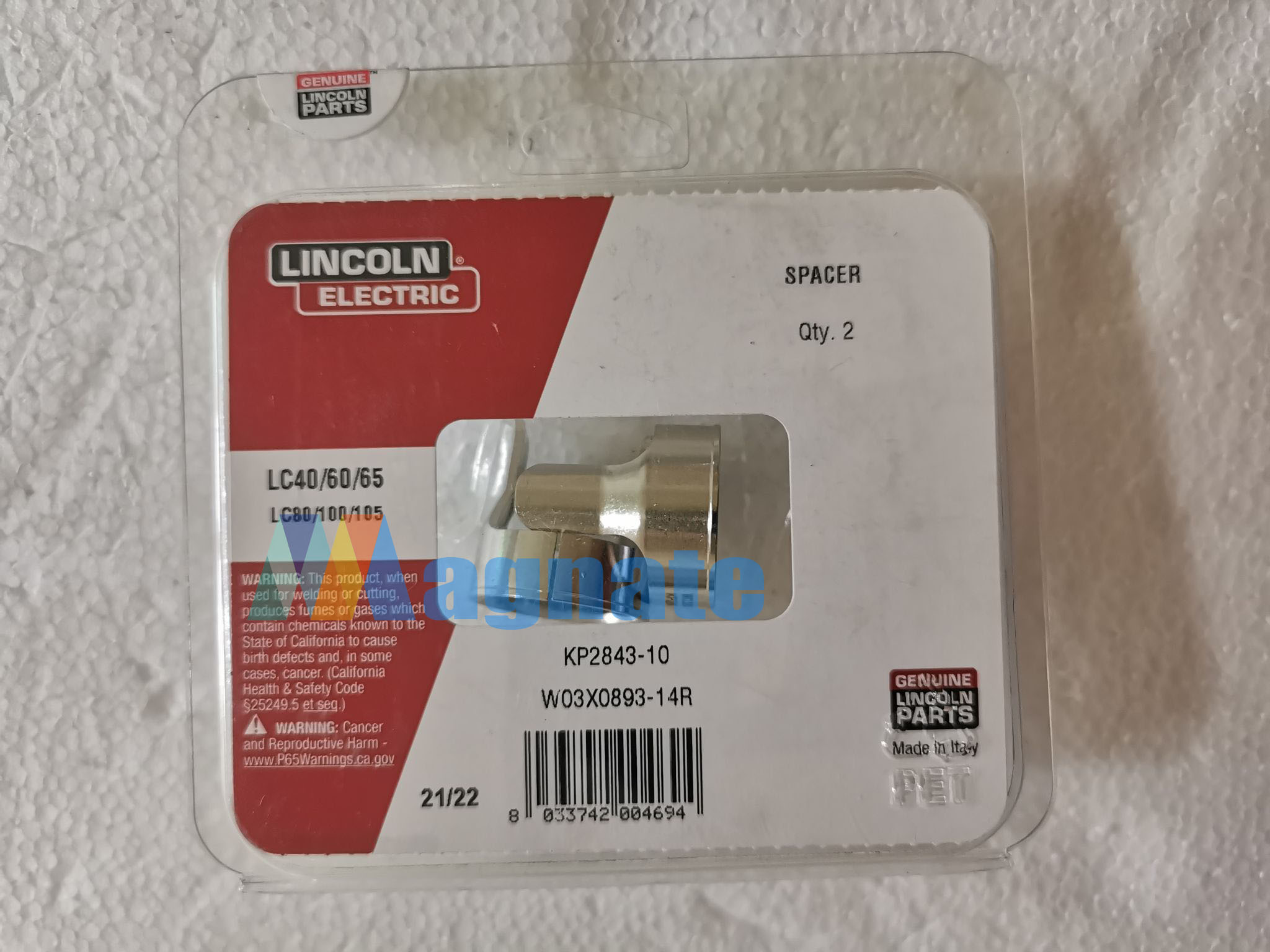 Lincoln Electric Spacer PN: KP2843-10 (Qty of 2 pcs per pack) 