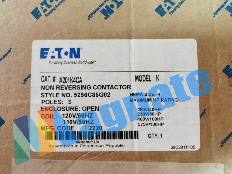  Eaton Non Reversing Contactor PN: A201K4CA 